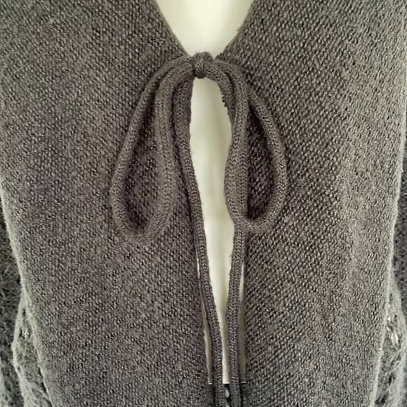 Kirra dark brown open knit long tie front cardigan sweater size small - Picture 5 of 10